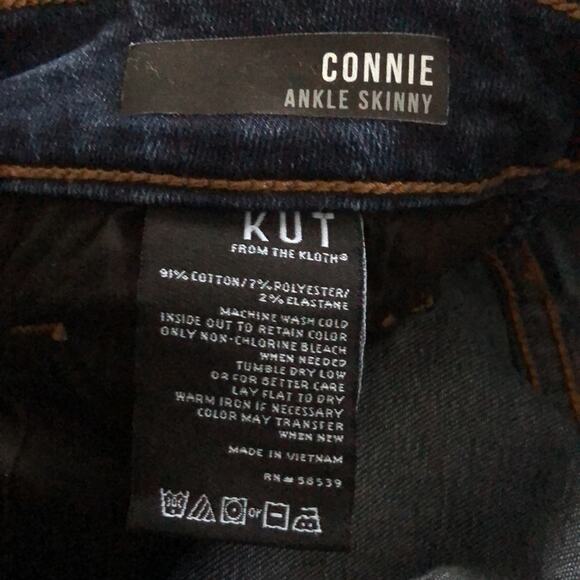 Kut from the Kloth Donna Ankle Skinny Dark Wash Blue Denim Jeans Size 4 - Picture 10 of 11